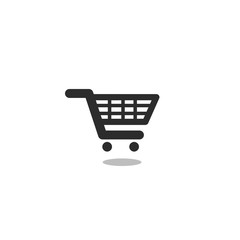 Shopping cart sign icon on white background