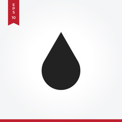 Water drop vector icon, simple sign for web site and mobile app.