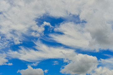Natural blue sky with cloud closeup or background.