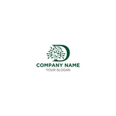 D Tree Logo Design Vector