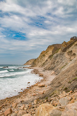 Cliffs on the edge of the coast in Block Island Rhode Island
