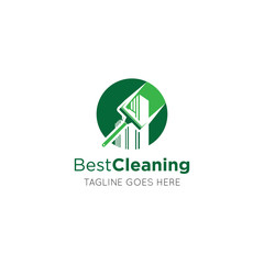 cleaning logo and maid icon vector illustration design template