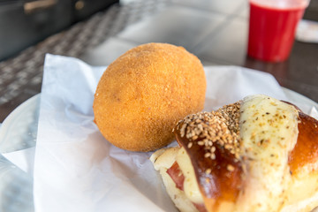 Street food sold in the market of Ballarò in Palermo in Sicily, Italy