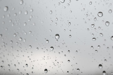 Drops of rain on the window