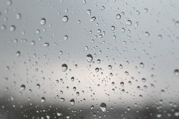 Drops of rain on the window