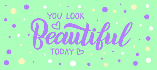 Beautiful - handwritten vector lettering. BEAUTIFUL vector printing design for your products: greeting cards and posters, t-shirts, bags, notebooks, etc. Vector illustration  EPS10