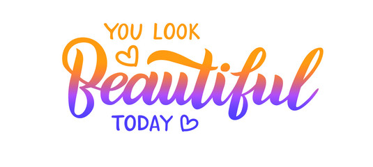 Beautiful - handwritten vector lettering. BEAUTIFUL vector printing design for your products: greeting cards and posters, t-shirts, bags, notebooks, etc. Vector illustration  EPS10