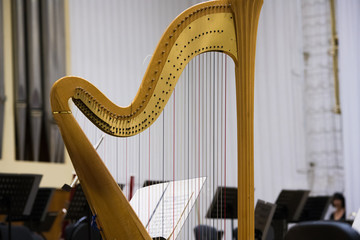 The stage is ready for the orchestra