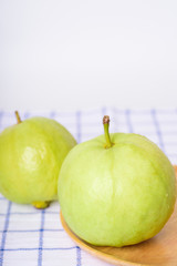 Fresh organic guava tropical fruit on white background. Healthy food high vitamin C concept