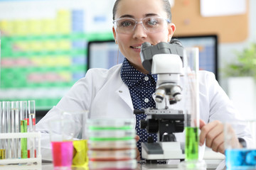 Lab worker in modern office