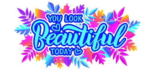 Beautiful - handwritten vector lettering. BEAUTIFUL vector printing design for your products: greeting cards and posters, t-shirts, bags, notebooks, etc. Vector illustration  EPS 10
