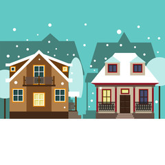 Winter panorama of the city