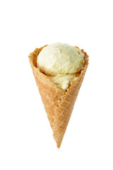 Sweet tasty ice-cream on white background