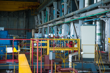 The interior of a modern thermal power plant