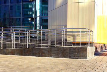 Railing on the background of  modern building