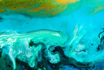 Original epoxy resin abstract art close up