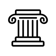 column icon vector. Thin line sign. Isolated contour symbol illustration