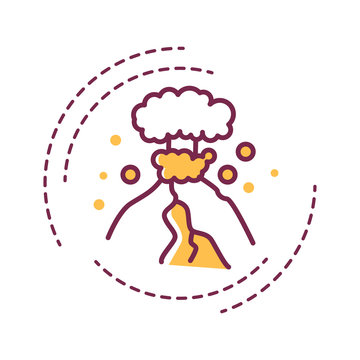 recommend clip art: Earthquake color line icon on white background. Seismic activity. Tremors. Pictogram for web page, mobile app, promo. UI UX GUI design element. Editable stroke