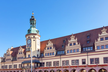 Das Alte Rathaus am Marktplatz in Leipzig, Sachsen, Deutschland
