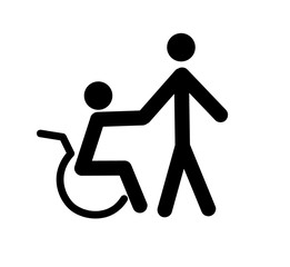 wheelchair man icon. disabled person. help and support concept. vector illustration.