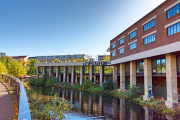 Das Stelzenhaus am Karl-Heine-Kanal in Leipzig-Plagwitz, Sachsen, Deutschland