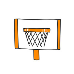 Fototapeta na wymiar Vector illustration of basketball rim, isolated on white. Basketball rim vector line icon, black and orange colors