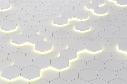 digital white honeycomb wallpaper