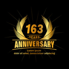 163 years logo design template. Anniversary vector and illustration template.