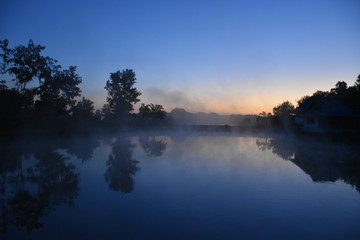 a beautiful of first sunlight on resort background somewhere in Thailand.