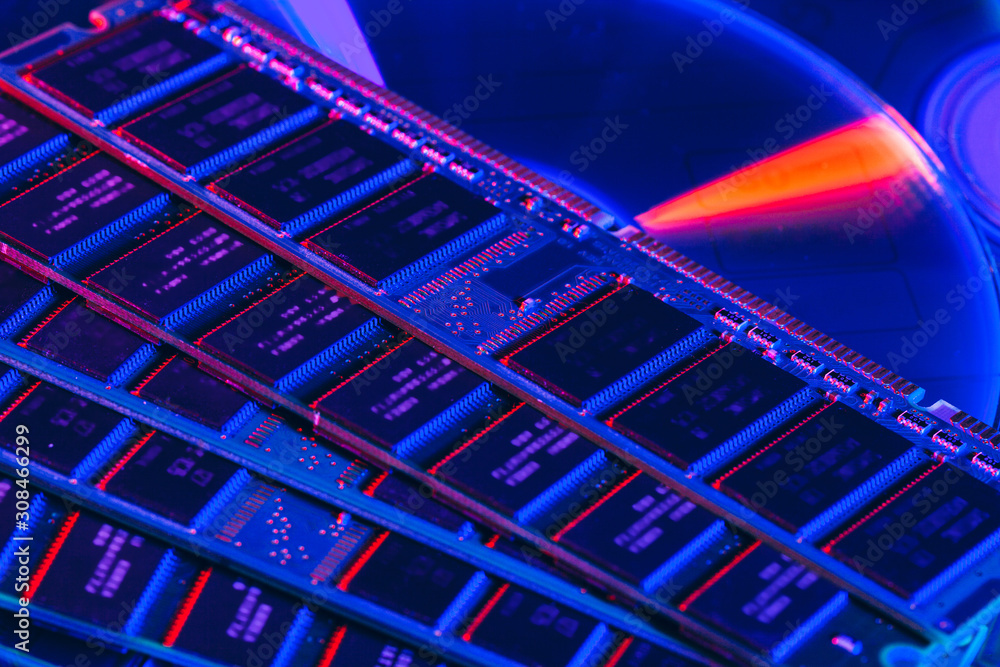 Poster computer random access memory (ram) close up