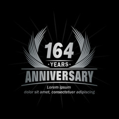 164 years logo design template. Anniversary vector and illustration template.