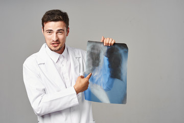 doctor looking at xray