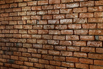 Red brick on the wall at home