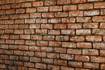 Red brick on the wall at home