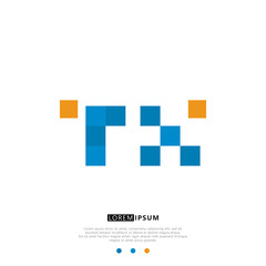 TX T X Logo Monogram with Blue and yellow Colors. modern letter logo design	