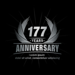 177 years logo design template. Anniversary vector and illustration template.