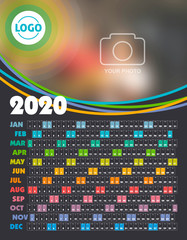 Calendar 2020, Desk Calendar template design