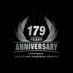 179 years logo design template. Anniversary vector and illustration template.