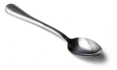 Stainless cutlery spoon isolated on white background