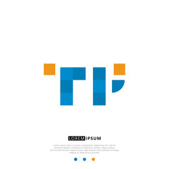 Fototapeta premium TP T P Logo Monogram with Blue and yellow Colors. modern letter logo design 