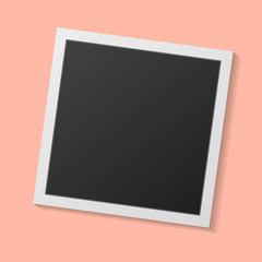 Black and white photo frame with shadows isolated on white background. Vector illustration - Vector