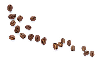 Coffee beans. Isolated on a white background.