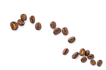 Coffee beans. Isolated on a white background.