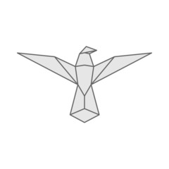 Bird logo origami styled. origami bird. 