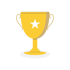 Trophy cup icon. Flat illustration of trophy cup icon for web design