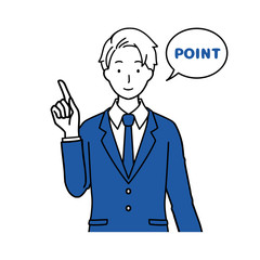 Illustration of businessman telling points.
