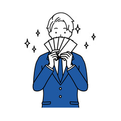 An office worker who makes money.