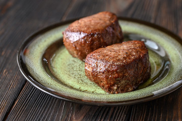 Filet mignon on the plate