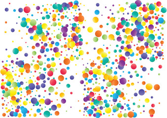 Obraz premium Festive color round confetti background. Abstract frame confetti texture for holiday, postcard, poster, website, carnivals, birthday and children's parties. Cover confetti mock-up. Wedding card layout