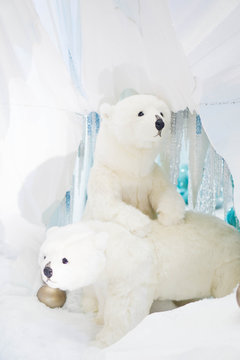 Plush decorative toys, white bears